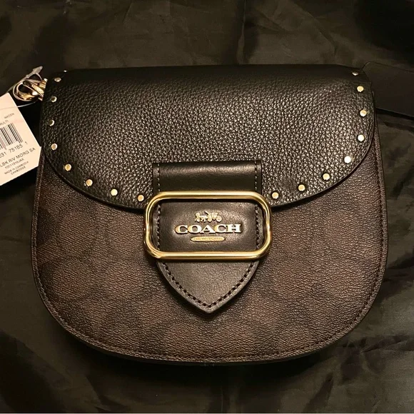 Coach Morgan Saddle Bag w/ Signature Canvas. NWT - Picture 1 of 5